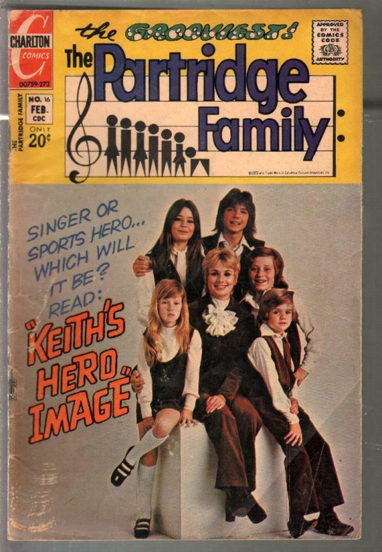 Partridge Family #16 1973-Charlton-David Cassiady-Shirley Jones-G/VG