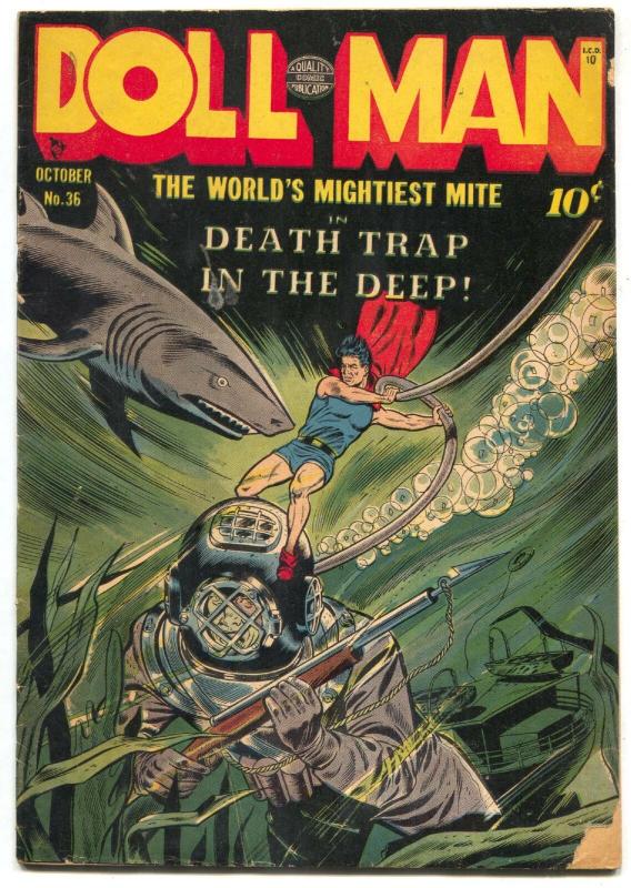 Doll Man #36 1951- Shark cover- Torchy- Golden Age comic VG 