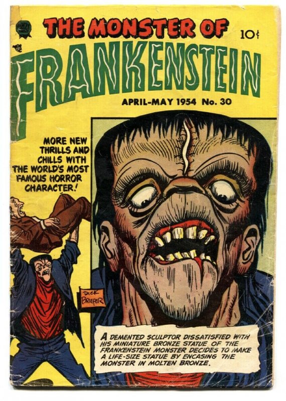 Frankenstein #30-1954 DICK BRIEFER-Golden Age horror -Great cover VG