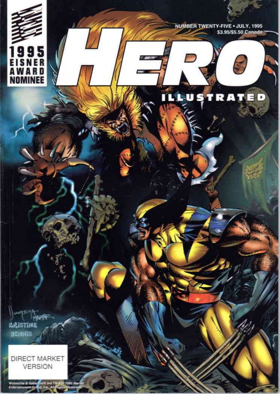Hero Illustrated Issue #25 FN ; Warrior | Wolverine vs Sabretooth