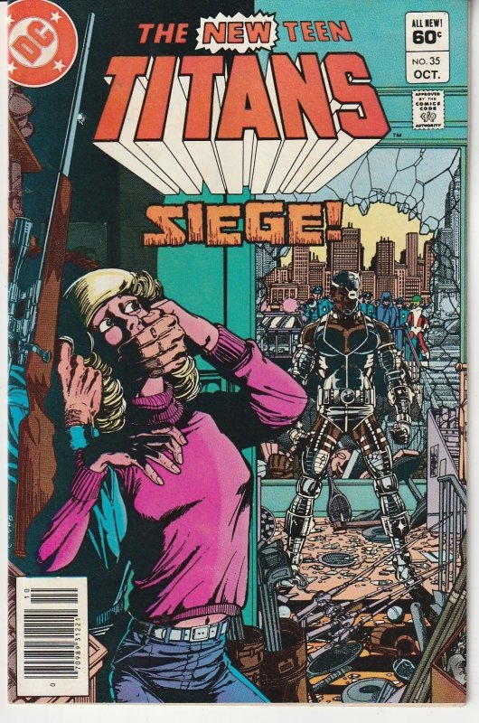 New Teen Titans(vol. 1) # 35 Cyborg plays Hostage Negotiator !
