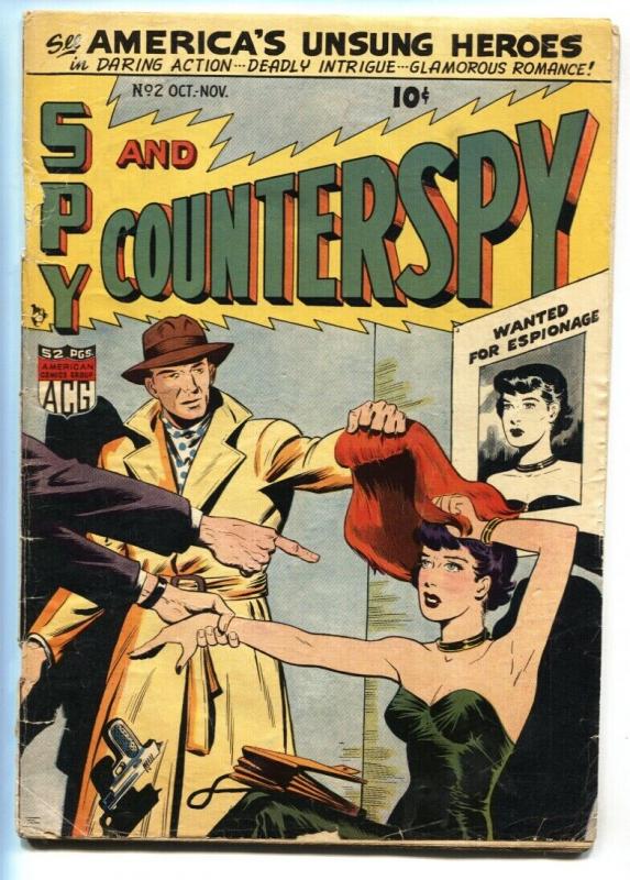 Spy-Hunters #2 1949- Spicy GGA-Violence-Golden-Age VG