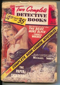 Two Complete Detective Books #72 Winter 1952-Spicy gun moll cover-hardboiled ... 