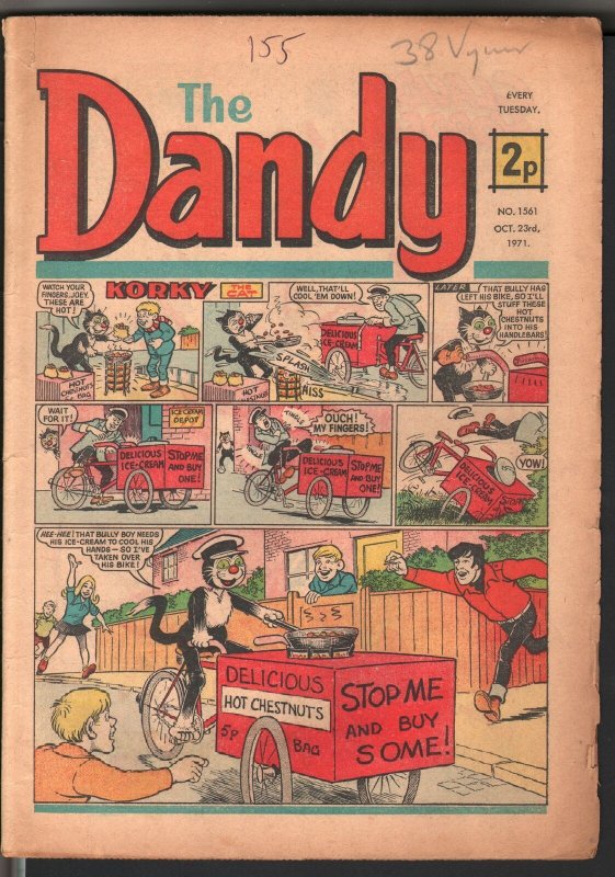 Dandy #1571 1971-D C Thompson-underground comix style-newspaper format-VG