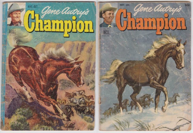 Gene Autry's Champion #3, 8 (1953) Dell Comic Western Lot