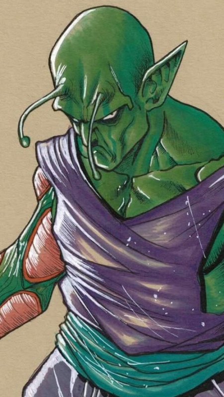 Piccolo Original Art by Sergio Dávila – Dragon Ball A4 Color Illustration Signed