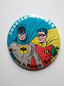 Batman & Robin Pinback Button Badge 66 Vintage Charter Member Society 1966 Bat