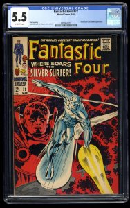 Fantastic Four #72 CGC FN- 5.5 Silver Surfer Watcher Stan Lee Jack Kirby!