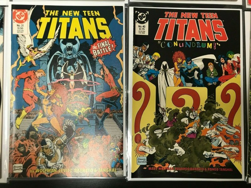 NEW TEEN TITANS 10PC LOT (FN) PEREZ! THE HYBRID! STARFIRE VS BLACKFIRE! 1986-88