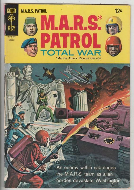 M.A.R.S. Patrol Total War #6 (Aug-68) VF+ High-Grade M.A.R.S. (Sgt. Joe Strik...