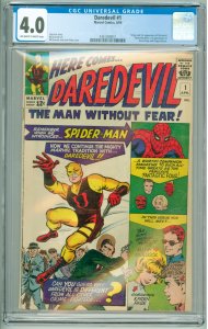 Daredevil #1 (1964) CGC 4.0 OWW Pages! 1st Appearance of Daredevil!