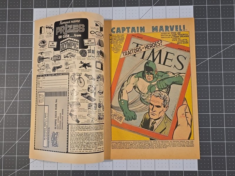 CAPTAIN MARVEL #13 Mar-vell MAN-SLAYER'S DEATH 1969 Marvel Comics See Pics
