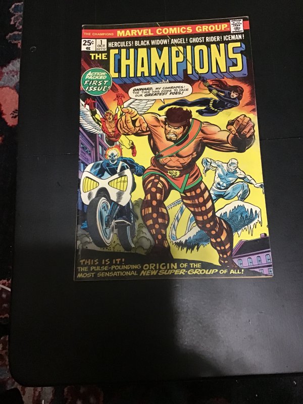 The Champions #1 (1975) 1st issue key! Black widow, ghost rider! NM- Oregon CERT