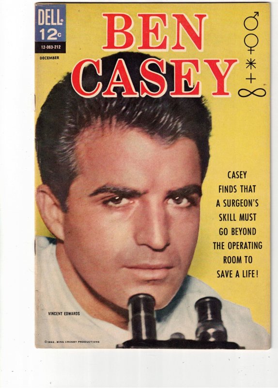 Ben Casey #3 (1962) NM- High-Grade Vincent Edwards Photo Cover Utah CERTIFICATE!