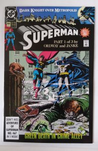 Superman #44 (1990) DARK KNIGHT OVER METROPOLIS!  BATMAN APPEARANCE