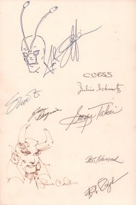 Autographs Comic Board - George Takei, Keith Giffen, Jim Shooter, Paris Cullins