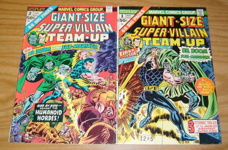 Giant-Size Super-Villain Team-Up #1-2 FN complete series - doctor doom - namor