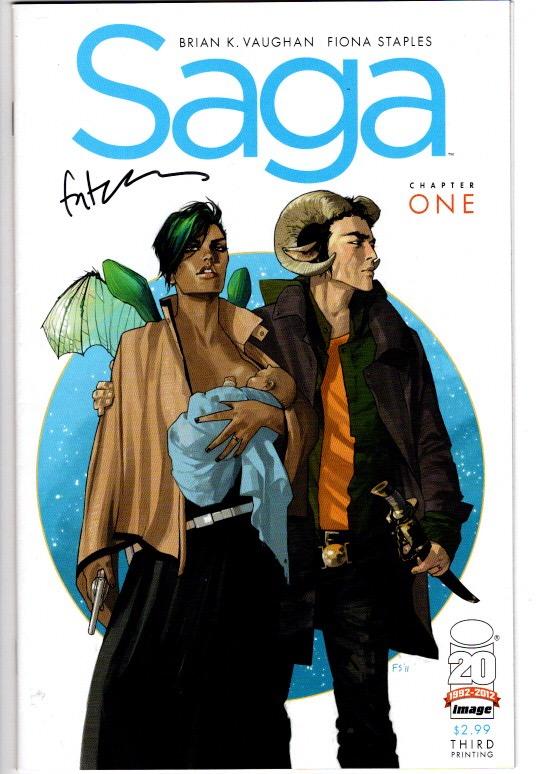 SAGA #1 SIGHNED FIONA STAPLES WITH COA $150.00 THIRD PRINT