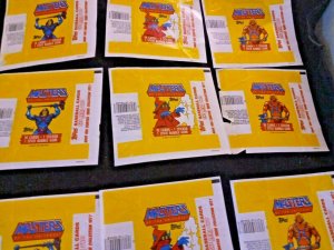 LOT OF 15 (1984) MASTERS OF THE UNIVERSE MOTU EMPTY TRADING CARD WRAPPERS TOPPS