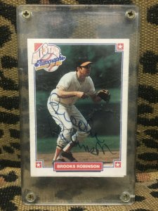 BROOKS ROBINSON ALLSTAR AUTOGRAPHS NABISCO CARD 1993 w/ COA