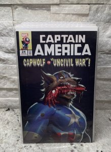 Captain America #24 NM+ Andolfo Cap-Wolf Horror Wraparound Variant Marvel