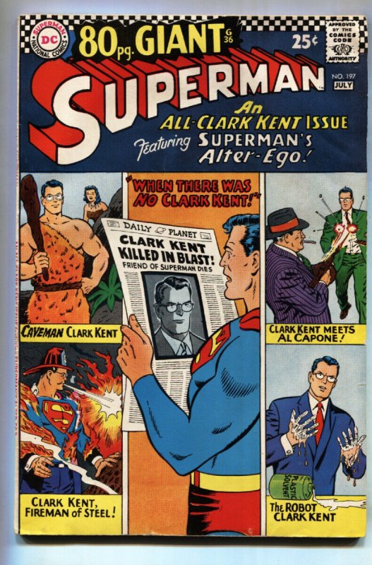 SUPERMAN #197--comic book--1967--80 PAGE GIANT--DC