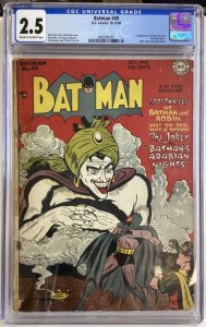 Batman #49 - CGC 2.5 - DC Comics - 1948 - Bill Finger! Bob Kane! 1st Mad-Hatter!