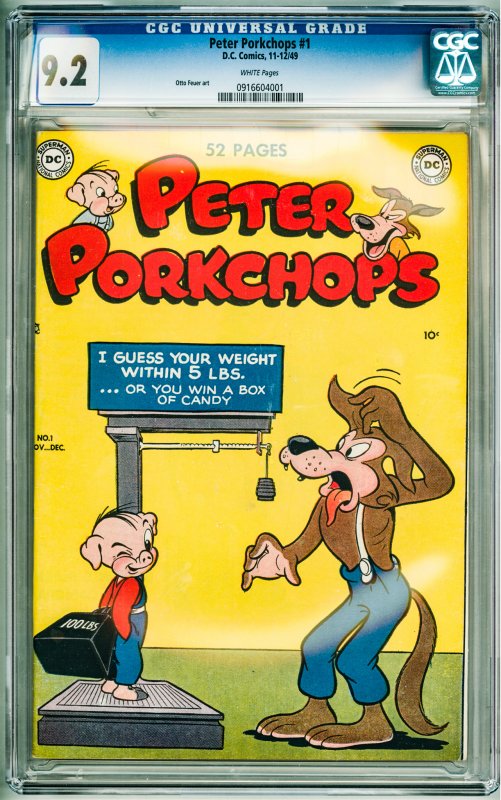 Peter Porkchops #1  (1949) CGC 9.2! White Pages!