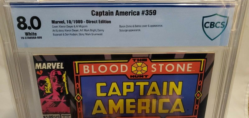 Captain Amerca #359 - CBCS 8.0 - White Pages - 1st Crossbones (Cameo)