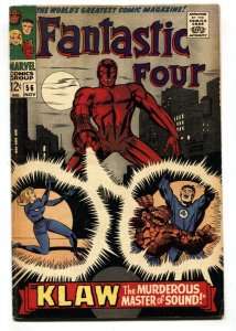 FANTASTIC FOUR #56-comic book KLAW-JACK KIRBY-MARVEL VG