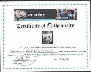 Batman Crepuscule French Text Book (VG+) Dennis O'Neil File Copy