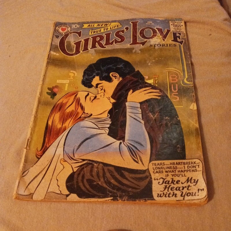 girls love stories #52 dc comics 1957 silver age romance good girl art cover