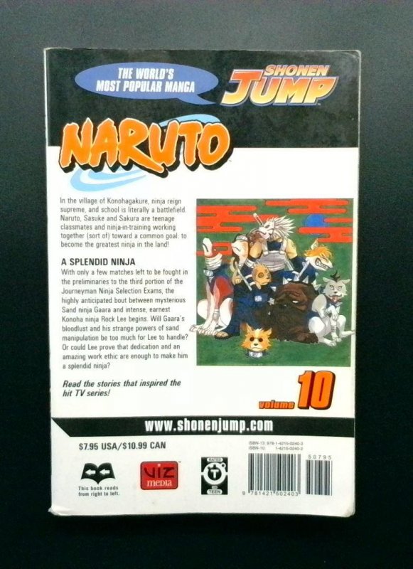 Naruto #10, Shonen Jump Manga, Viz Media