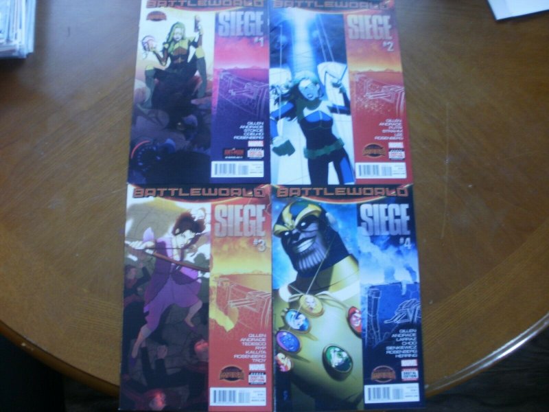 4 Marvel Secret Wars BATTLEWORLD SIEGE #1 #2 #3 #4 (Kang Fury Thanos Ben Grimm) 