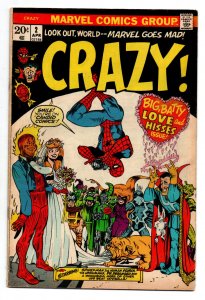 Crazy! #2 - Spider-man - Human Torch - Dr Strange - parody - 1973 - VG