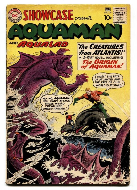 Showcase Comics #30 1961 1st Aquaman tryout Origin hot book G/VG