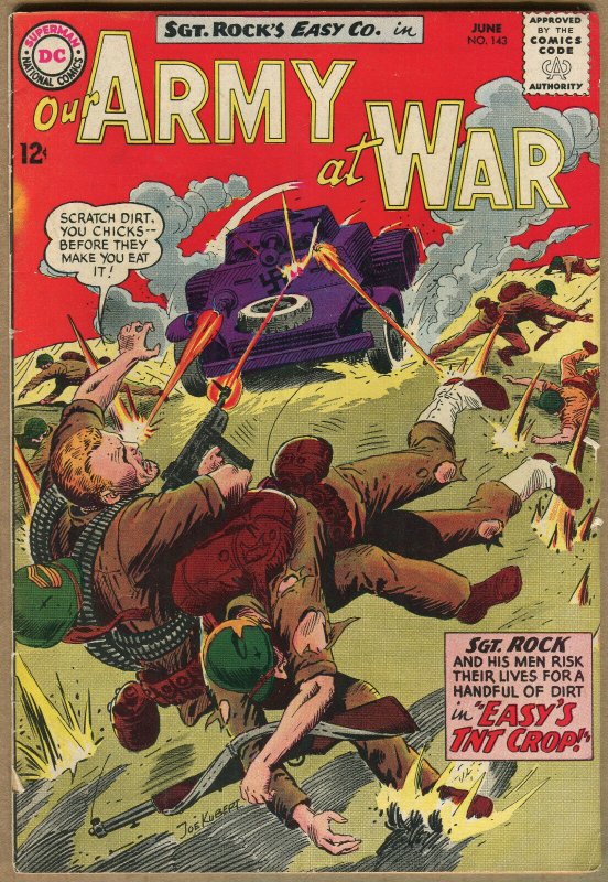 Our Army At War #143 - Sgt Rock Easy's TNT Crop! - 1964 (Graded 6.0) WH