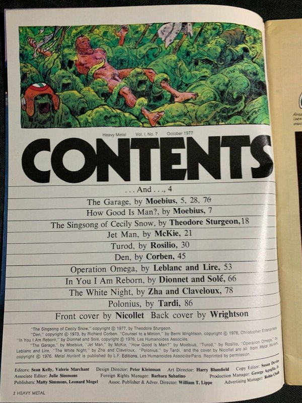 1977 Oct HEAVY METAL Magazine FN+ 6.5 Bernie Wrightson / Moebius  Richard Corben