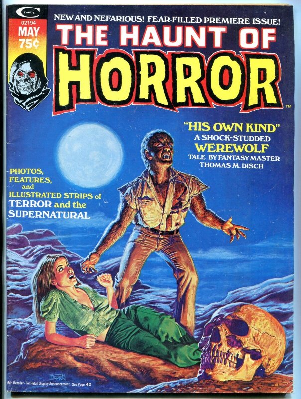 Haunt Of Horror #1 1974- Bob Larkin- Walt Simonson- Marvel Magazine FN-