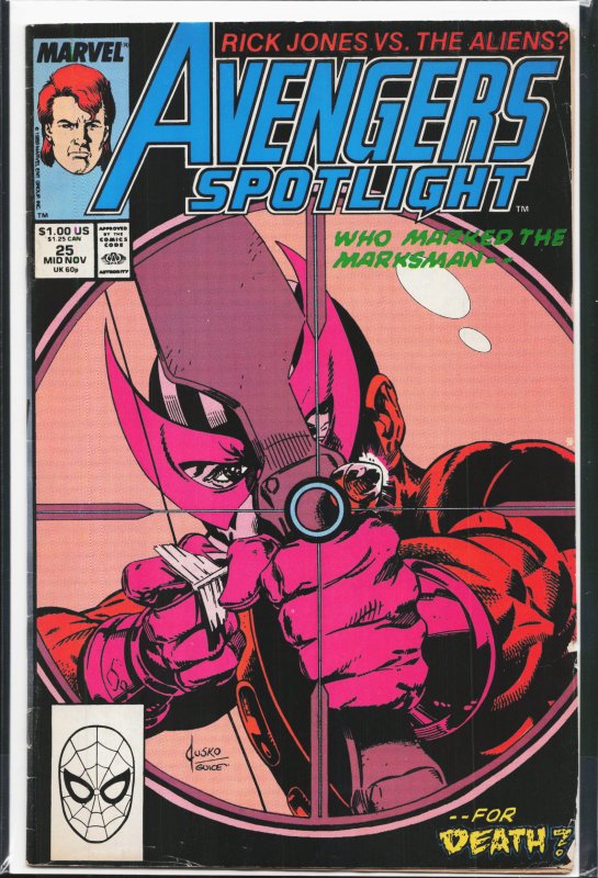 Avengers Spotlight #25 Direct Edition (1989) Hawkeye