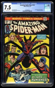 Amazing Spider-Man #135 CGC VF- 7.5 Off White 2nd Punisher!