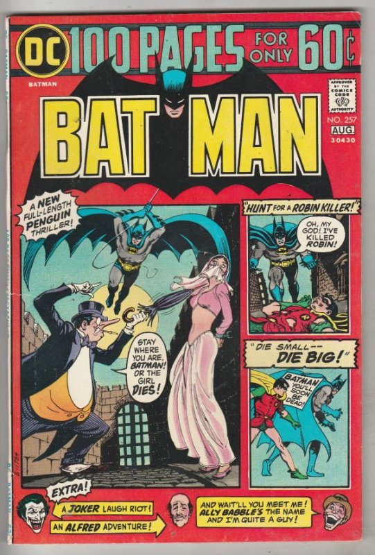 Batman #257 (Aug-74) VF/NM High-Grade Batman