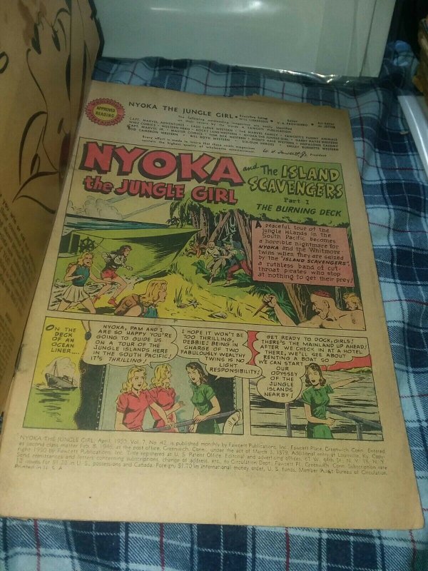 Nyoka the Jungle Girl #42 fawcett comics 1950 golden age precode photo cover key