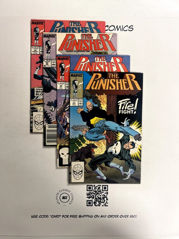 4 The Punisher Marvel Comic Books# 23 24 25 26  Spiderman Defenders 127 JS10