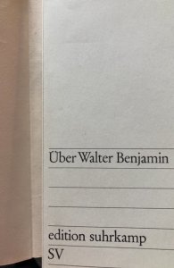 About Walter, Benjamin, German paperback 1968, print error page mis-cut