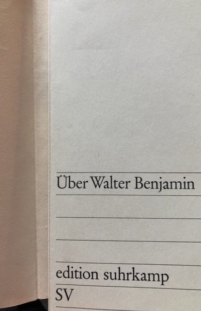 About Walter, Benjamin, German paperback 1968, print error page mis-cut