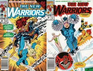 The New Warriors #27-28 Newsstand Covers (1990-1996) Marvel Comics - 2 Comics