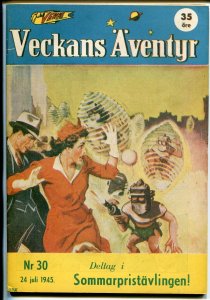 Jules Verne Veckans Aventyr Vol.6 #30 1945-Swedish-comics-Batman-Superman-VF