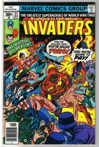 INVADERS #21, VG+, Captain America, Human Torch, 1975, more in store