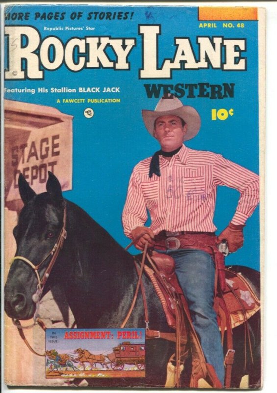 Rocky Lane Western #48-1953-Fawcett- B-Western movie star photo cover-VG/FN 